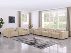 1208 Modular Leather Sofa & Loveseat with 6 Recliners and Power Headrests - Beige - SKU 1208-BEIGE-8.5-HT