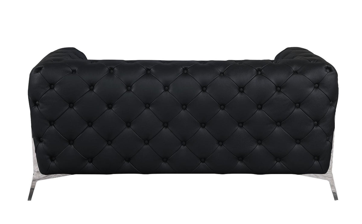 970 Divanitalia 2-Piece Sofa Set in Top-grain Italian Leather - Black - SKU 970- BLACK 2PC (S/L) - GROUP - view 6