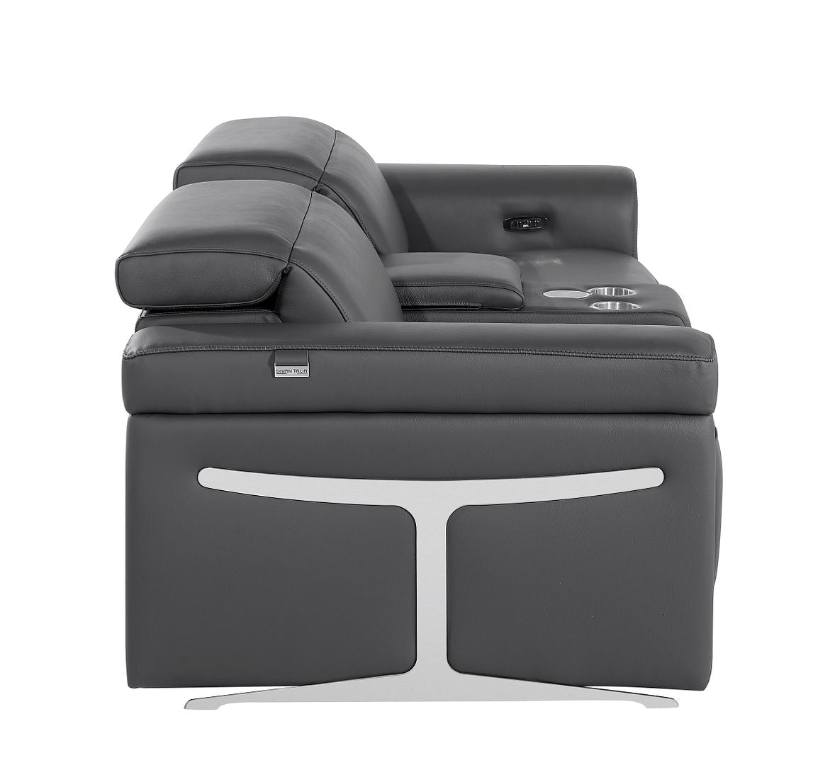 1126 Divanitalia 3-Piece Modular Power Reclining Loveseat in Top Grain Italian Leather with 2 Power Recliners & Power Headrests