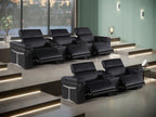 1126 Divanitalia 8-Piece Modular Power Reclining Sofa & Loveseat Set in Top Grain Italian Leather with 5 Power Recliners & Power Headrests - Black - SKU 1126-BLACK-8.5-HT - view 3