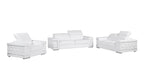 296 Modern Genuine Leather 3-Piece Sofa Set - White - SKU 296-WHITE-3PC - view 2