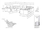1208 8 Piece U-Shaped Leather Sectional Sofa with 4 Power Recliners & Power Headrests