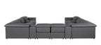 1126 Divanitalia 12-Piece U-Shaped Sectional Sofa in Top Grain Italian Leather with 4 Power Recliners & Power Headrests - Dark Grey - SKU 1126-DK_GREY-12PC-4PWR-U-SECTIONAL-GROUP - view 7