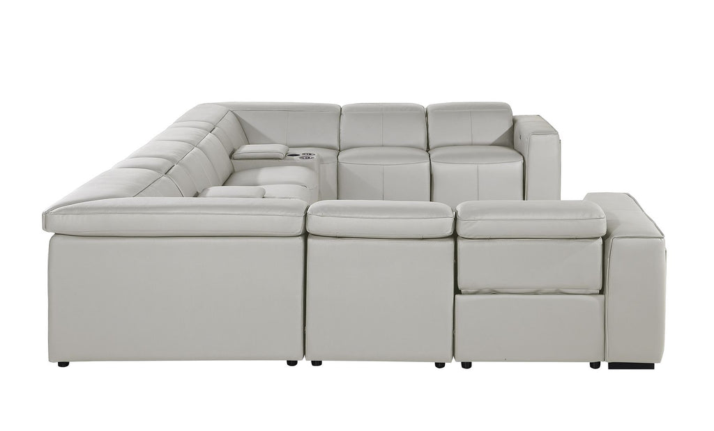 1224 Divanitalia 10-Piece U-Shaped Sectional Sofa in Top Grain Italian Leather with 4 Power Recliners & Power Headrests