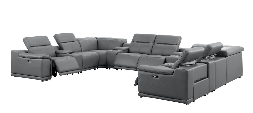 2679 12-Piece U-Shaped Power Reclining Sectional Sofa in Genuine Leather - 4 Recliners