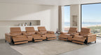 1246 Divanitalia Modular Power Reclining Dual Console Sofa and Console Loveseat Set with Power Headrests - Top Grain Italian Leather - Cognac - SKU 1246-COGNAC-8.5-HT-2PC - view 2