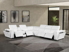 1224 Divanitalia 7-Piece L-Shaped Sectional Sofa in Top Grain Italian Leather with 4 Power Recliners & Power Headrests