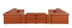9762 Divanitalia 10-Piece U-Shaped Top Grain Italian Leather Sectional Sofa with 4 Power Recliners