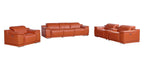 9762 Divanitalia 7-Piece Modular Power Reclining Sofa, Loveseat and Chair Set with 5 Power Recliners in Top Grain Italian Leather - Camel - SKU 9762-CAMEL-7.5-HT-3PC - view 3