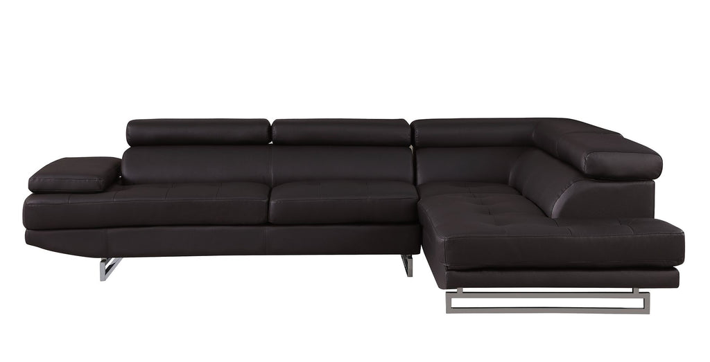 8136 Right Arm Facing Chaise with Adjustable Headrest in Genuine Leather