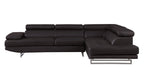 8136 Right Arm Facing Chaise with Adjustable Headrest in Genuine Leather