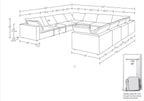 1100 Divanitalia 10-Piece U-Shaped Sectional Sofa in Top-grain Italian Leather