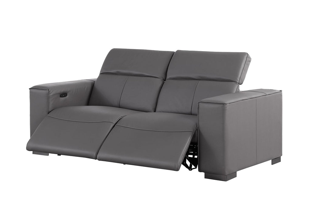 1208 Genuine Leather Dual Power Reclining Loveseat