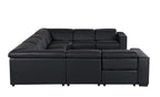 1208 8 Piece U-Shaped Leather Sectional Sofa with 4 Power Recliners & Power Headrests