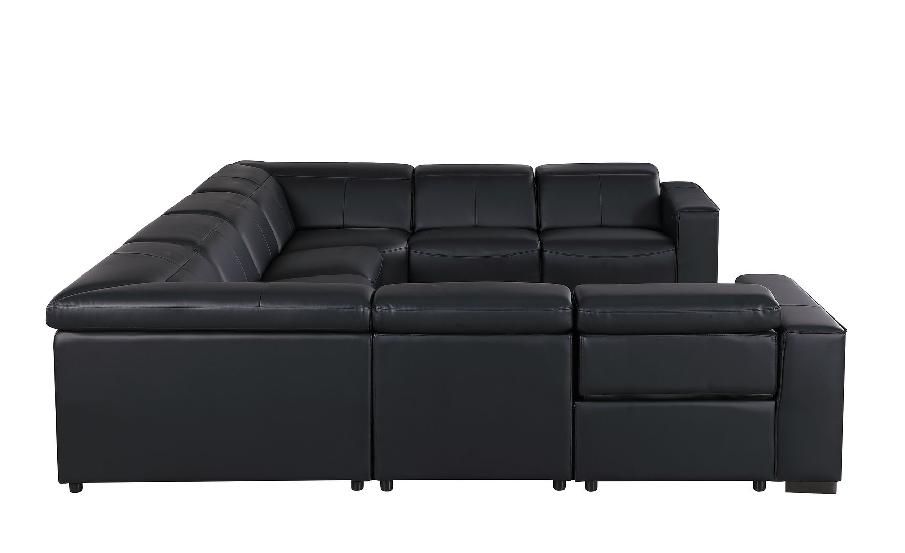 1208 8 Piece U-Shaped Leather Sectional Sofa with 4 Power Recliners & Power Headrests