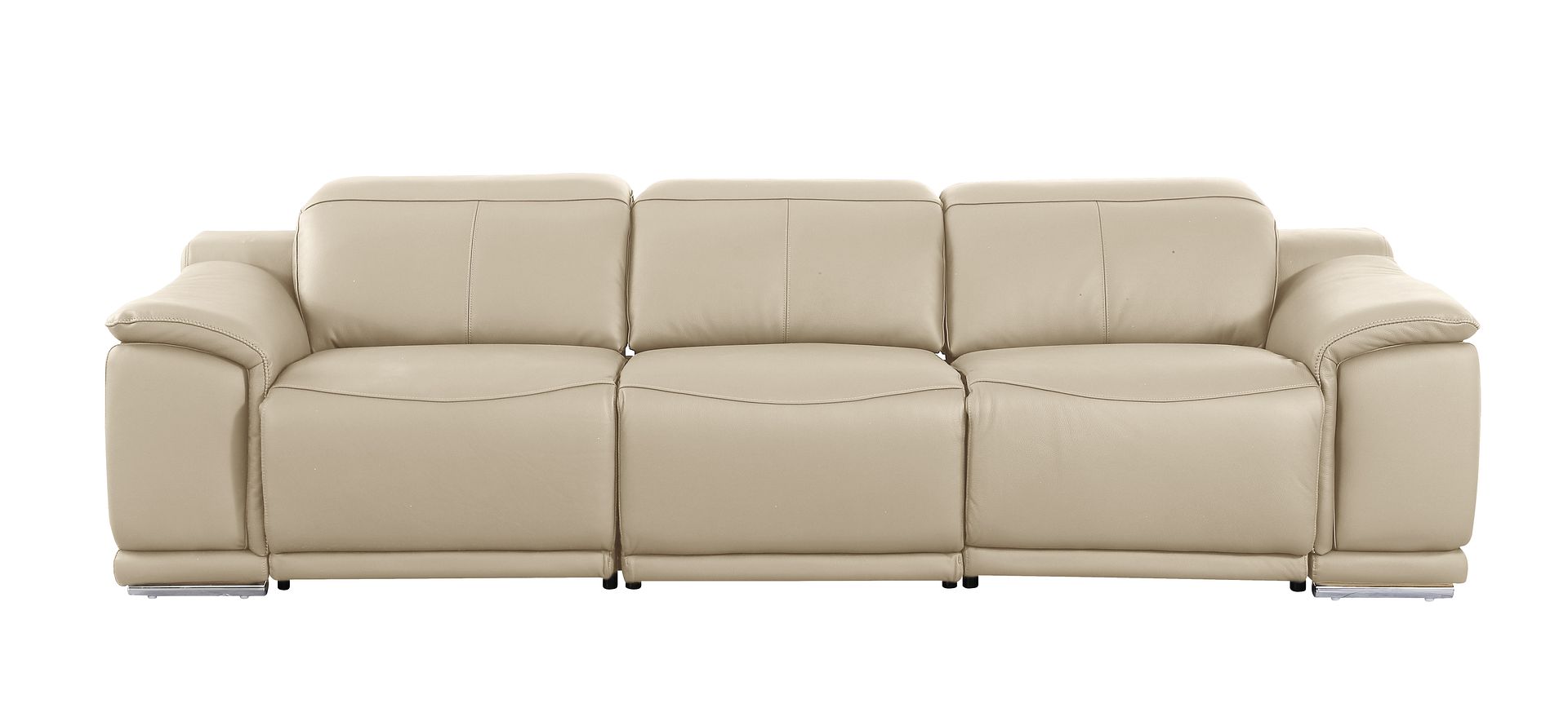 9762 Divanitalia 3-Piece Modular Power Reclining Sofa with 2 Power Recliners in Top Grain Italian Leather