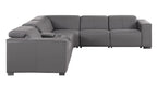 1208 6-Piece L-Shaped Leather Reclining Sectional Sofa with 3 Power Recliners