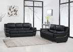 4572 Modern Genuine Leather 2-Piece Sofa Set - Black - SKU 4572 BLACK 2PC (S/L) - GROUP