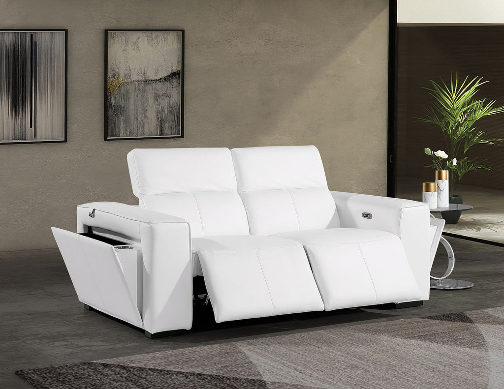 1224 Divanitalia 2-Piece Modular Power Reclining Loveseat in Top Grain Italian Leather with 2 Power Recliners & Power Headrests