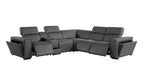 1224 Divanitalia 6-Piece L-Shaped Sectional Sofa in Top Grain Italian Leather with 3 Power Recliners & Power Headrests
