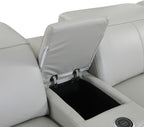 9762 Divanitalia 8-Piece L-Shaped Top Grain Italian Leather Sectional Sofa with 3 Power Recliners