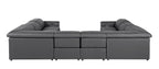 1126 Divanitalia 8-Piece U-Shaped Sectional Sofa in Top Grain Italian Leather with 4 Power Recliners & Power Headrests