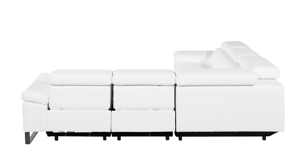 1246 Divanitalia 5-Piece L-Shaped Modular Power Reclining Sectional Sofa with Power Headrests - Top Grain Italian Leather - White - SKU 1246-WHITE-5PC-3PWR-SECTIONAL - view 7