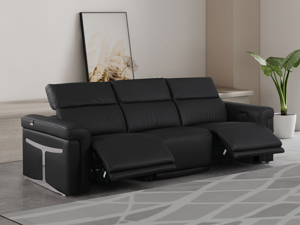1126 Divanitalia 3-Piece Modular Power Reclining Sofa in Top Grain Italian Leather with 2 Power Recliners & Power Headrests