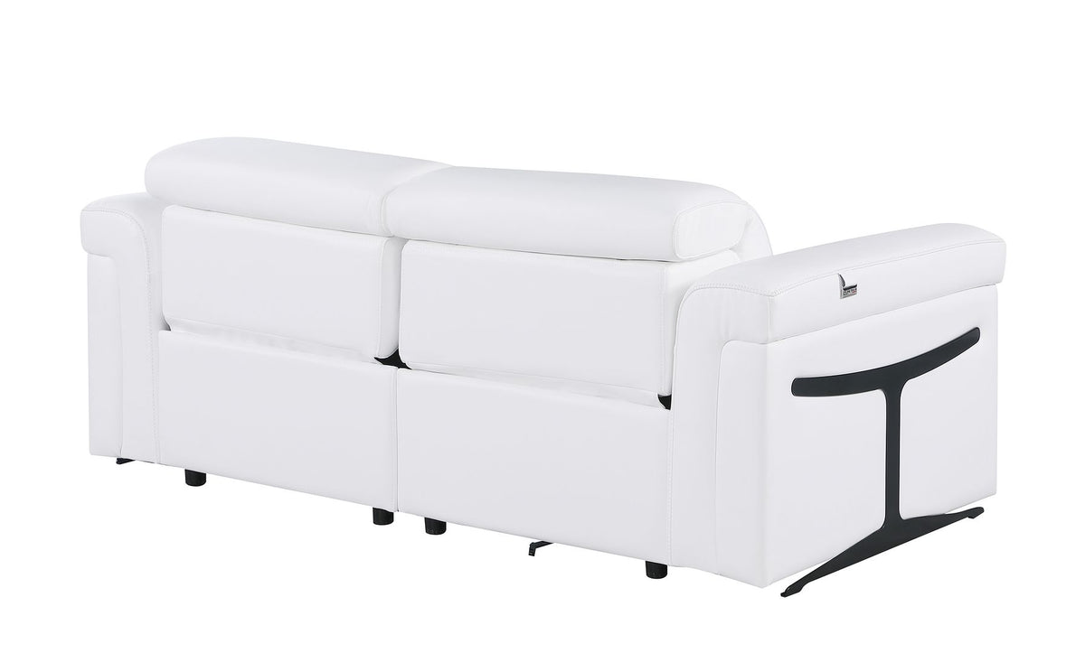 1126 Divanitalia 5-Piece Modular Power Reclining Sofa and Loveseat Set in Top Grain Italian Leather with 4 Power Recliners & Power Headrests - White - SKU 1126-WHITE-5.4-HT-2PC - view 12