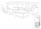1100 Divanitalia 5-Piece Left Arm Facing 3-Seat Sectional Sofa - Top-grain Italian Leather
