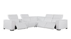 1208 6-Piece L-Shaped Leather Reclining Sectional Sofa with 3 Power Recliners