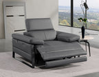 1246 Divanitalia Power Reclining Arm Chairwith Power Headrests - Top Grain Italian Leather