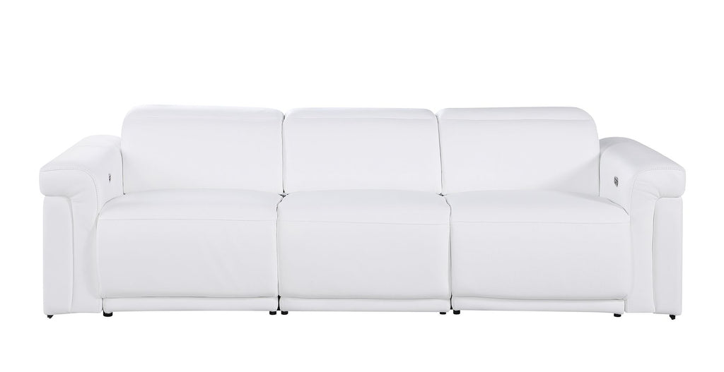 1126 Divanitalia 3-Piece Modular Power Reclining Sofa in Top Grain Italian Leather with 3 Power Recliners & Power Headrests