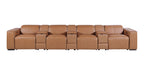 1224 Divanitalia 7-Piece Modular Power Reclining Sofa in Top Grain Italian Leather with 4 Power Recliners & Power Headrests