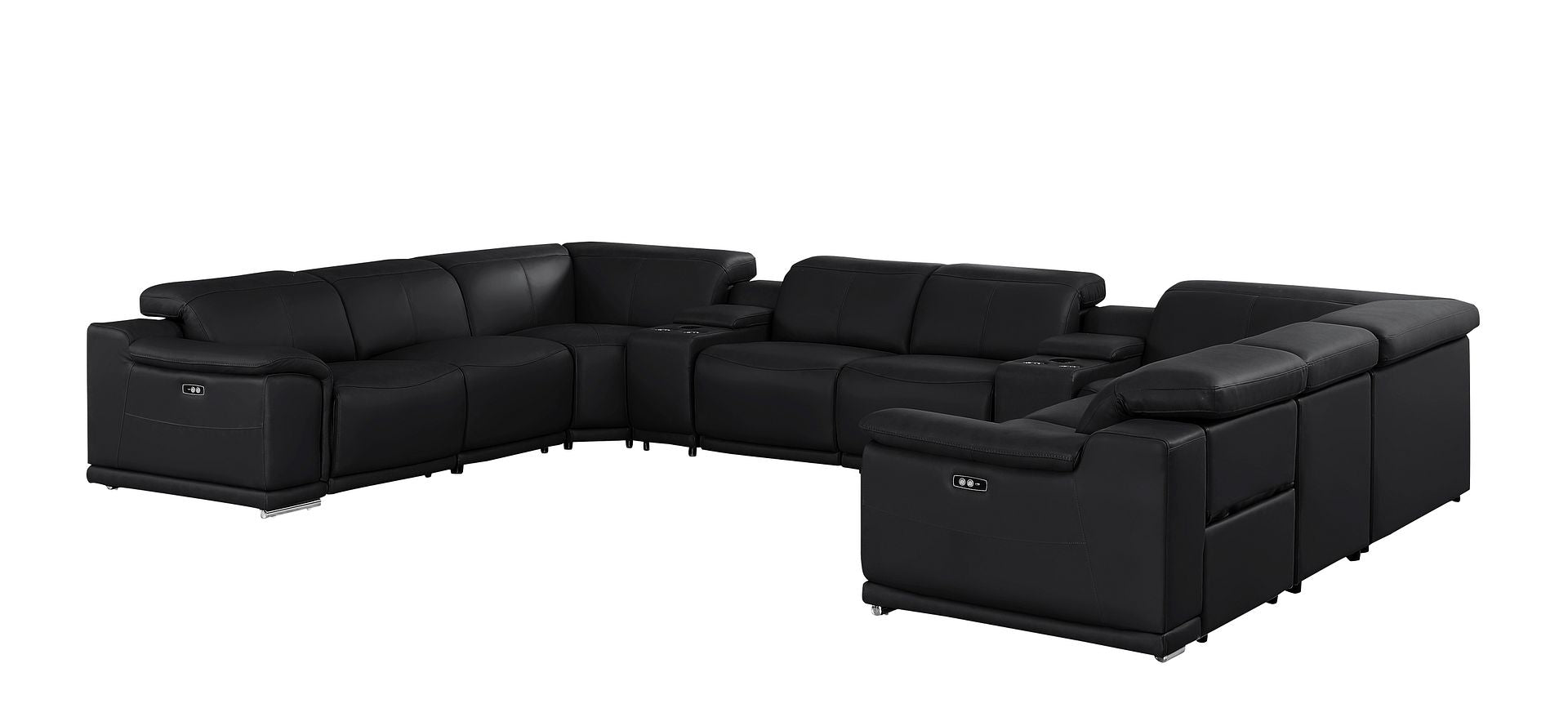 2679 10-Piece U-Shaped Power Reclining Sectional Sofa in Genuine Leather - 4 Recliners