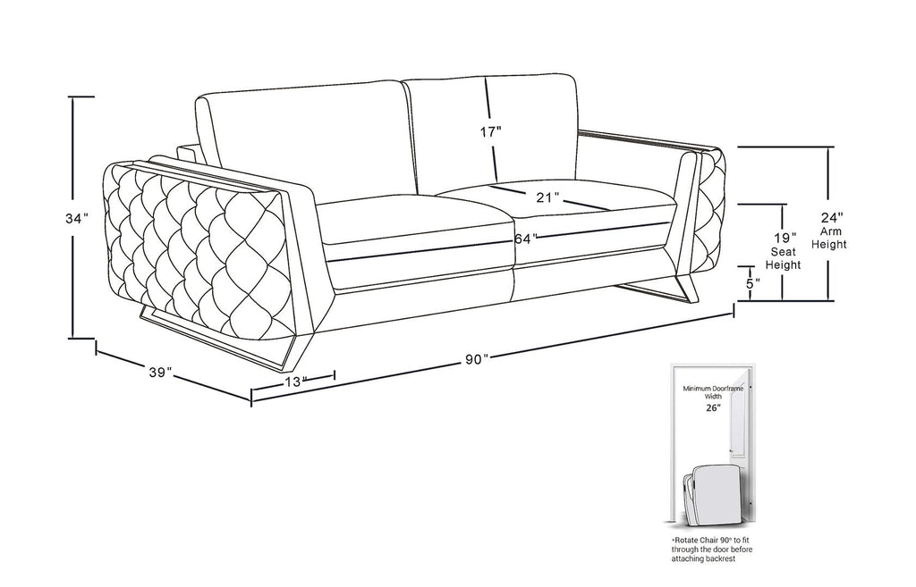 1051 Divanitalia Beige Sofa in Velvet Fabric