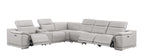 2679 7-Piece L-Shaped Power Reclining Sectional Sofa in Genuine Leather - 3 Recliners