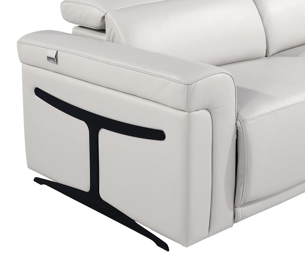 1126 Divanitalia Power Reclining Loveseat in Top Grain Italian Leather with 2 Power Recliners & Power Headrests