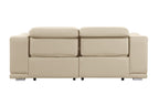 9762 Divanitalia 2-Piece Modular Power Reclining Console with 2 Power Recliners in Top Grain Italian Leather