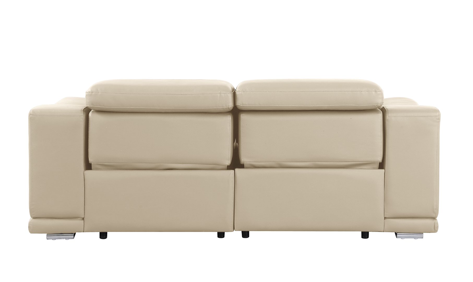 9762 Divanitalia 2-Piece Modular Power Reclining Console with 2 Power Recliners in Top Grain Italian Leather