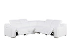 1116 Divanitalia 5-Piece L-Shaped Sectional Sofa in Top Grain Italian Leather with 3 Power Recliners & Power Headrests - White - SKU 1116-WHITE-5PC-3PWR-SECTIONAL- GROUP - view 3