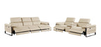 1246 Divanitalia Modular Power Triple Reclining Sofa and Console Loveseat Set with Power Headrests - Top Grain Italian Leather - Beige - SKU 1246-BEIGE-6.5-HT-2PC - view 4