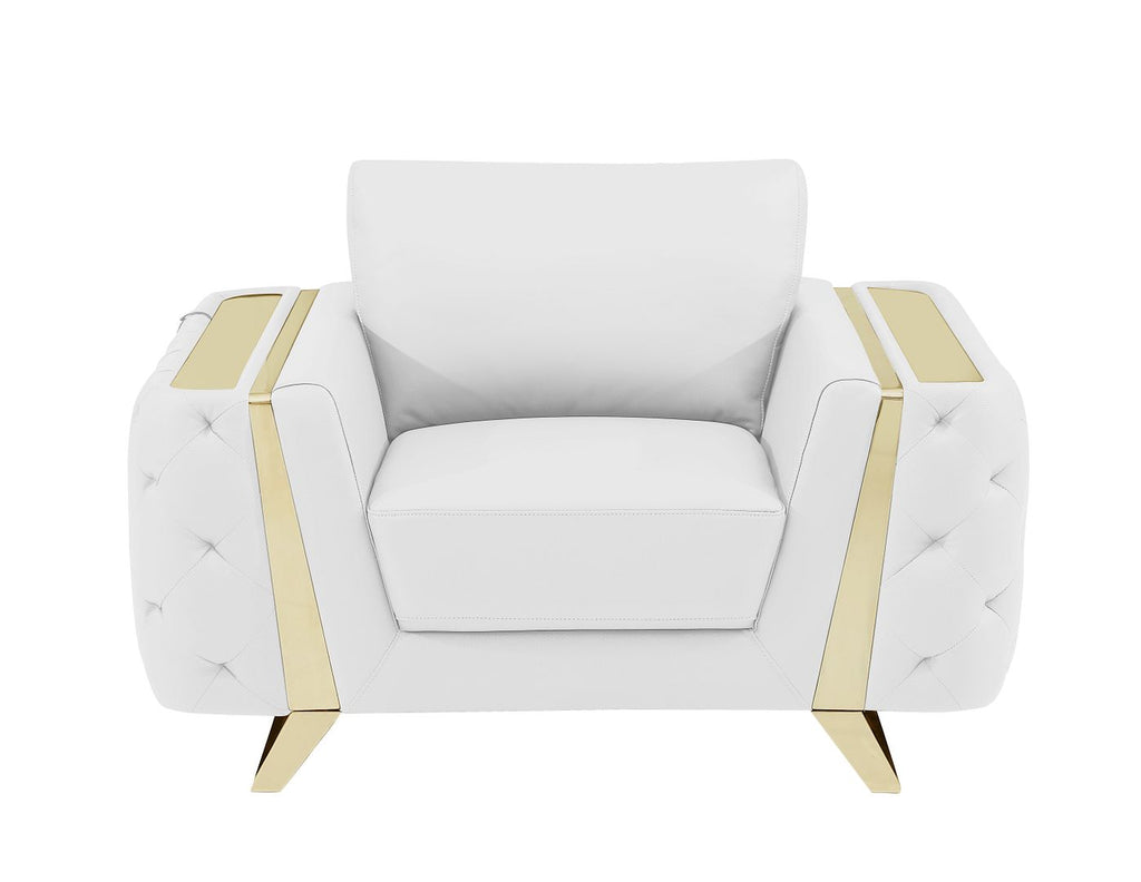 1050 Divanitalia 2-Piece Sofa Set in Top-grain Italian Leather - White - SKU 1050-WHITE-3PC - view 7