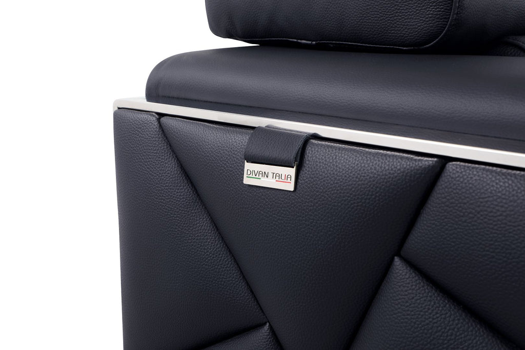 903 Divanitalia Loveseat with Adjustable Headrest in Top-grain Italian Leather