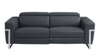 990 Divanitalia Power Reclining 2-Piece Sofa Set with Power Headrest in Top-grain Italian Leather - Dark Grey - SKU 990-DK-GRAY-2PC - view 3