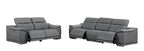 2679 Genuine Leather Reclining Set - Sofa and Loveseat with 4 Power Recliners - Dark Grey - SKU 2679-DK-GRAY-5.4-HT-2PC - view 3
