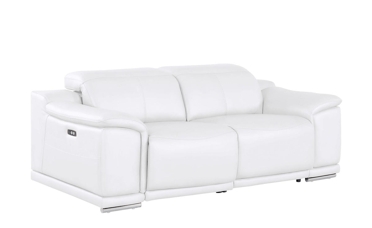 2679 Genuine Leather Loveseat with Dual Power Recliners - White - SKU 2679-WHITE-2.2-HT - view 4