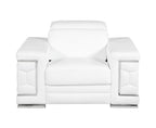 692 Divanitalia 3-Piece Sofa Set with Adjustable Headrest in Top-grain Italian Leather - White - SKU 692- WHITE 3PC (S/L/CH) - GROUP - view 7