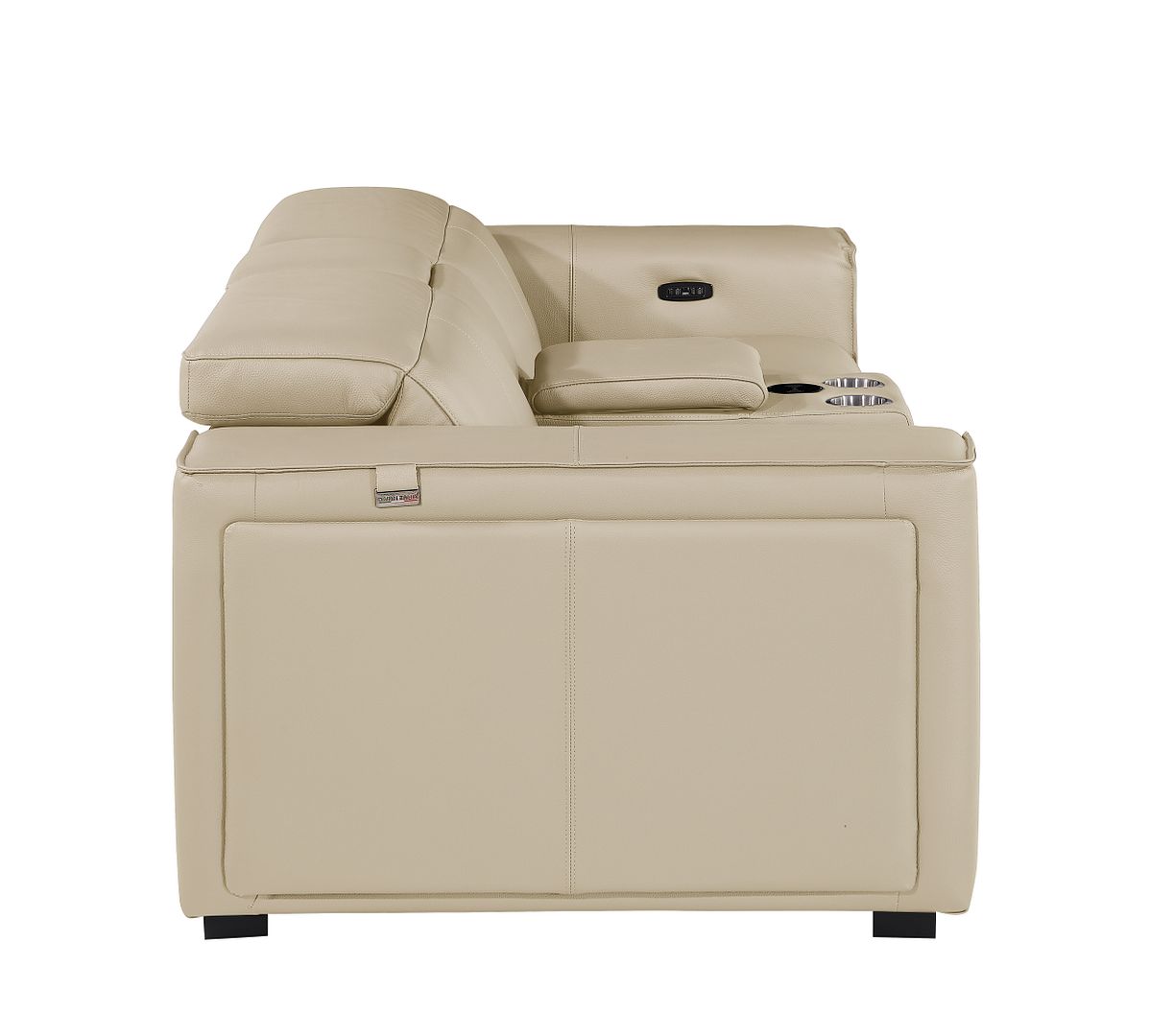 1224 Divanitalia 3-Piece Modular Power Reclining Loveseat in Top Grain Italian Leather with 2 Power Recliners & Power Headrests - Beige - SKU 1224-BEIGE-3.2-HT - view 15