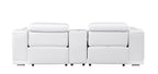 9762 Divanitalia 3-Piece Modular Power Reclining Console Loveseat with 2 Power Recliners in Top Grain Italian Leather
